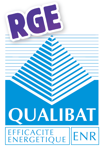 Logo RGE Qualibat avec certification efficacité énergétique et ENR pour les travaux de rénovation